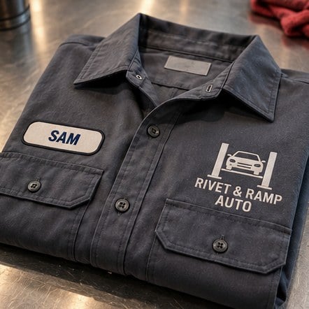Custom Mechanic Shirts with Name Patches